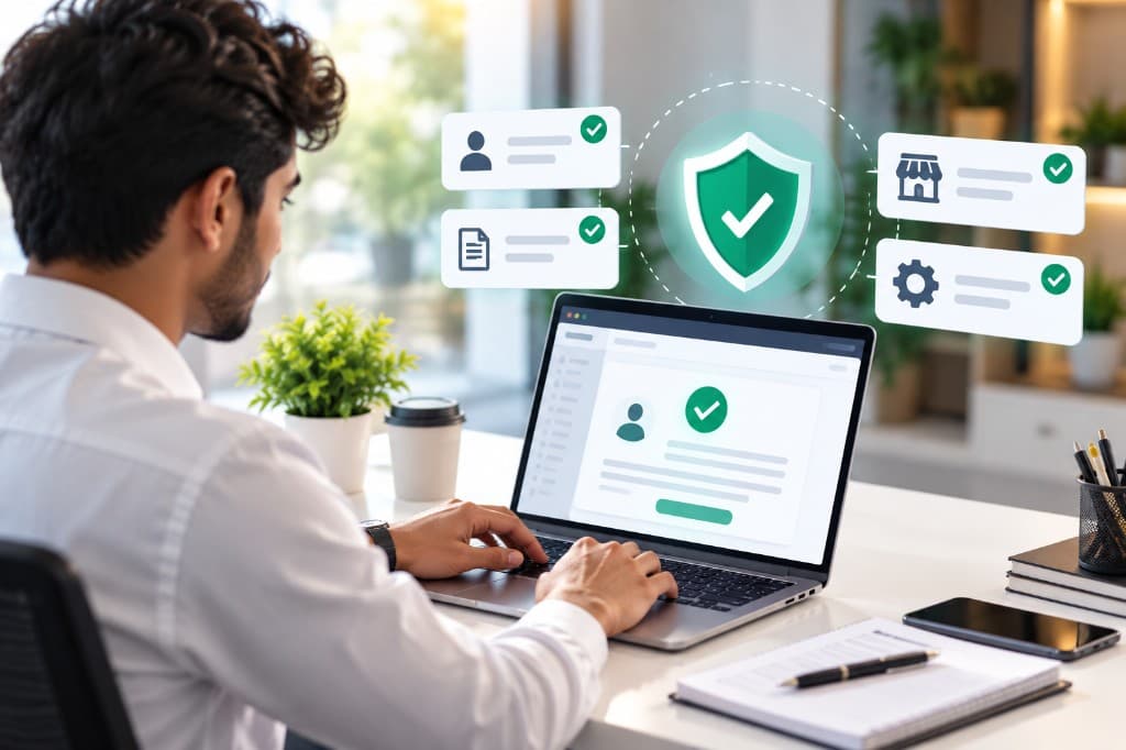 Business credentials being verified on the Talent Card platform
