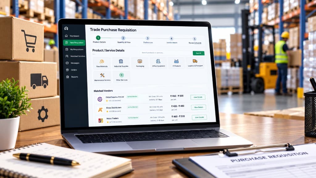 Submitting a Trade Purchase Requisition and matching verified member suppliers